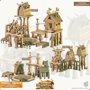 Vikings Village Set (Pre-Supported) – Terrain Essentials