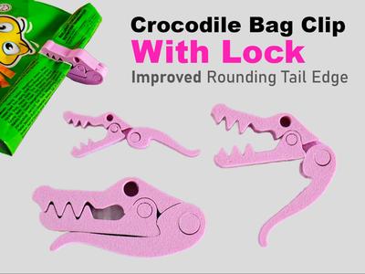 Crocodile Bag Clip With Lock – Print In Place