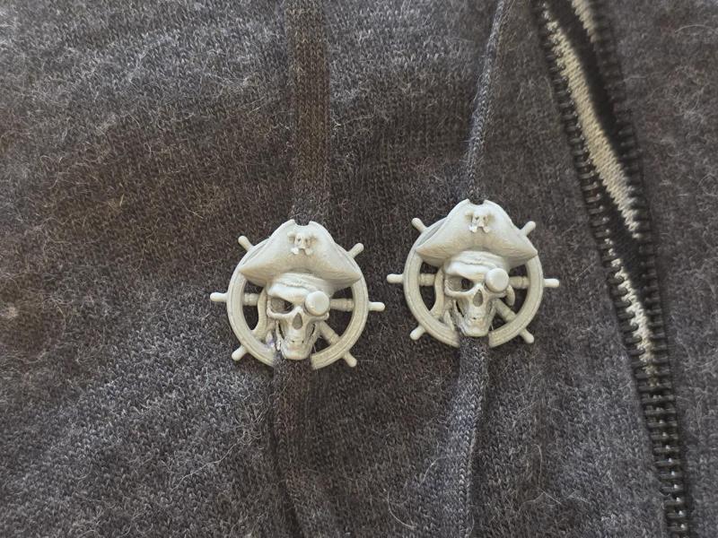 Pirate Wheel Skull drawstring bead