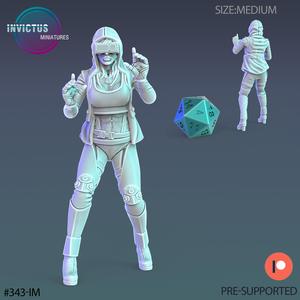 Cyber City Hacker / Cyberpunk Warrior / Alien Soldier / Mysterious Colonist / Space Assasin / Cosmic Invasion / Trooper Attack / Female Settler / Sci-Fi Encounter