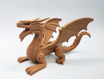 Long Wood-Carved English Dragon