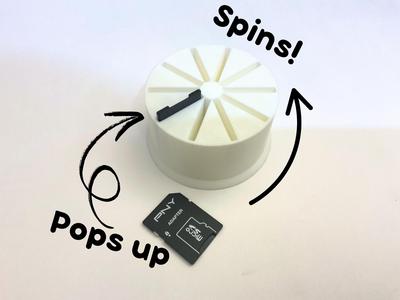 Spinning SD card and adapter holder – Fast & Easy