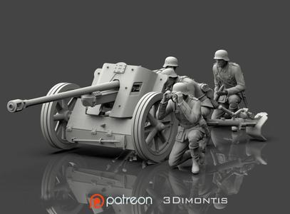 pak 38 German artillery 3D print model