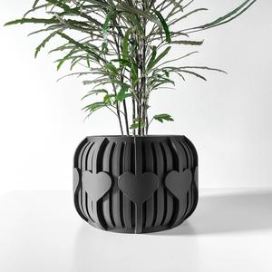 The Aldes Heart Planter Pot with Drainage Tray & Stand: Modern and Unique Home Decor for Plants and Succulents  | STL File