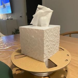 Crumpled tissue box cover