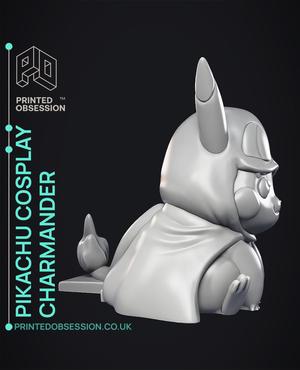 Pikachu Cosplay as Charmander – Pokémon – Fan Art