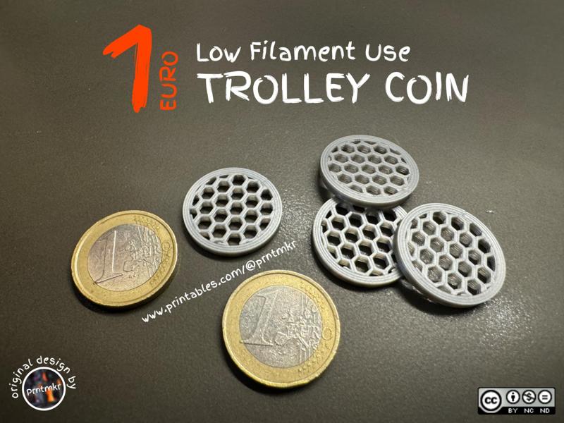1 EURO Trolley coin | Low filament use!