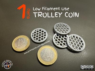 1 EURO Trolley coin | Low filament use!