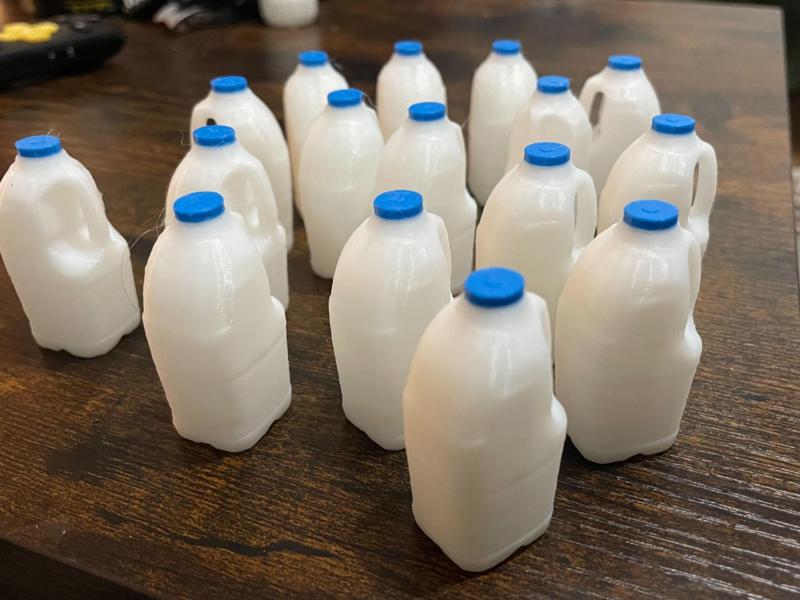 Model milk bottles
