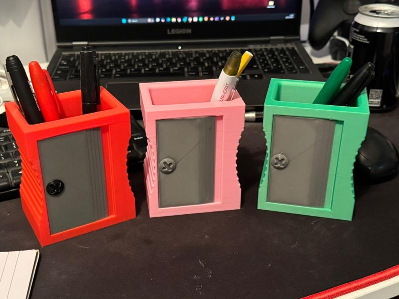 Pencil Sharpener desk organiser, Pen/Pencil Holder