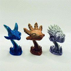 Cute Glasses Holder – Three Sculptures – No Supports – Dragon – Axolotl – Dinosaur