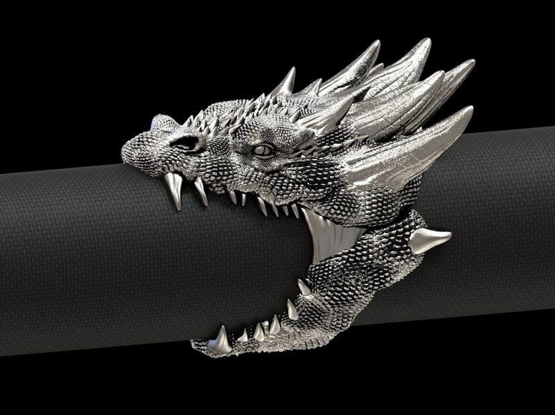 Dragon biker ring  3D print model