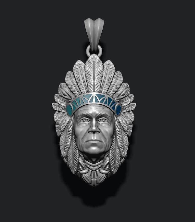 Native American Indian man pendant