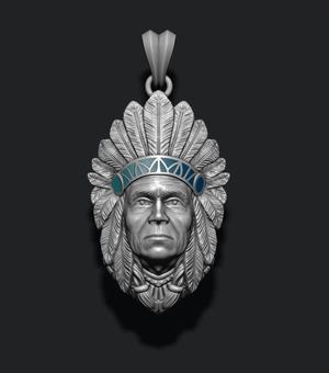 Native American Indian man pendant