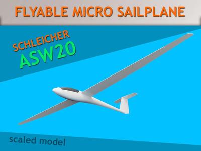 ASW20 Sailplane (micro glider – flyable)