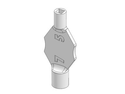 window key for 7 and 5 mm squared pin