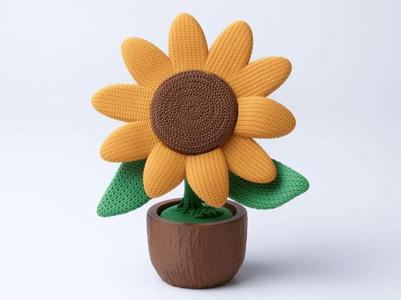3D-Printable Sunflower Sculpture for Home Decor