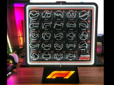 F1 2025 Calendar Lightbox Stand