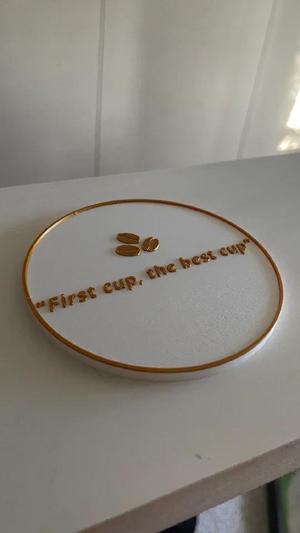 Exclusive coffee coasters with text!   