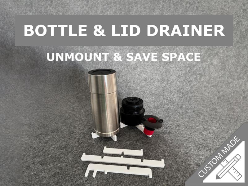 BOTTLE & LID  DRAINER – unmount & save space