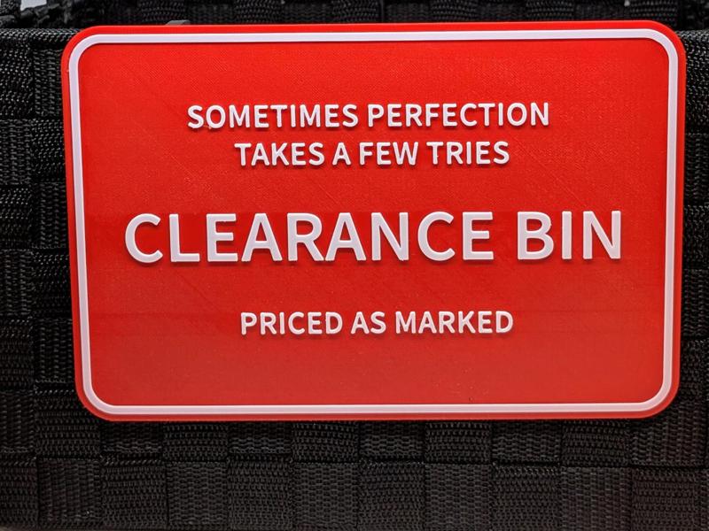 Clearance Bin Sign for Craft Fair