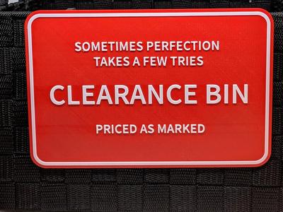 Clearance Bin Sign for Craft Fair