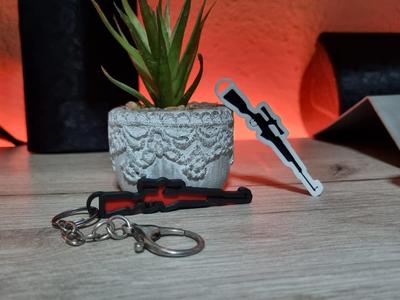 Sniper Rifle Keychain Lucky Charm
