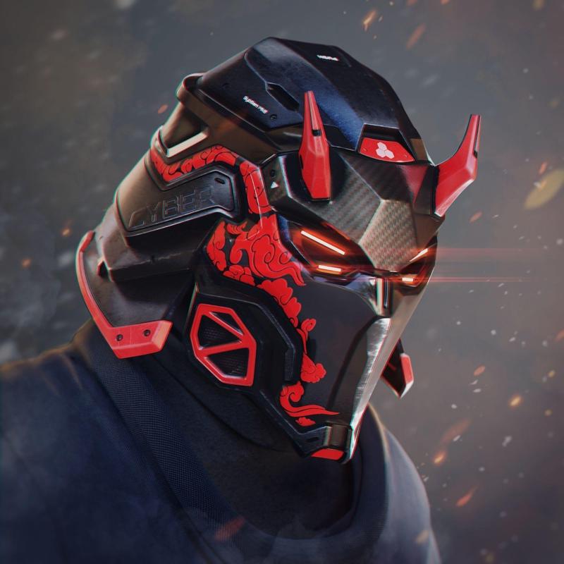 Cyber Samurai – cosplay helmet – DIGITAL FILE FOR 3D-PRINTING