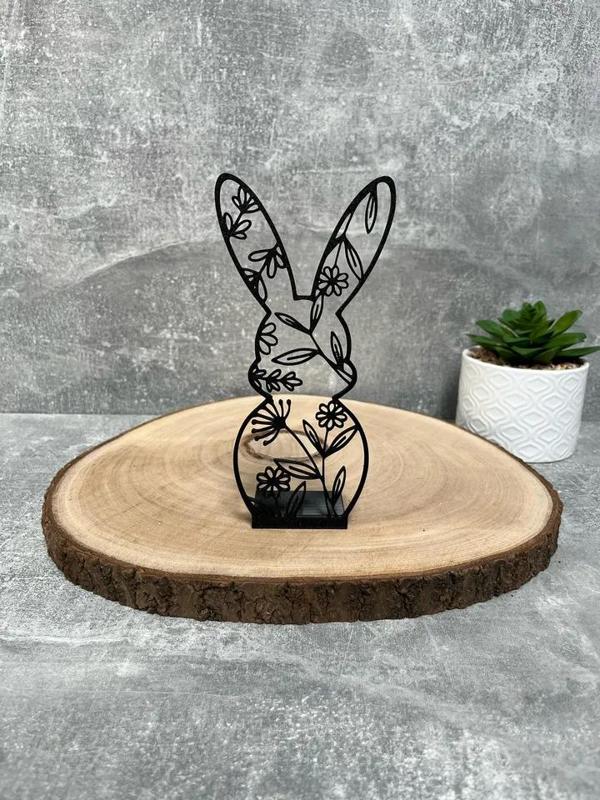 Floral /Flower  Bunny / Rabbit Decoration With Stand // Blumen-Häschen / Kaninchen-Dekoration mit Ständer