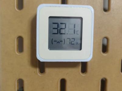 IKEA pegboard Xiaomi temperature and humidity sensor