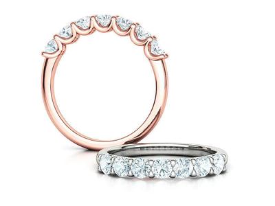 Half Eternity Band Ring U shape prongs 3mm gems 3dmodel