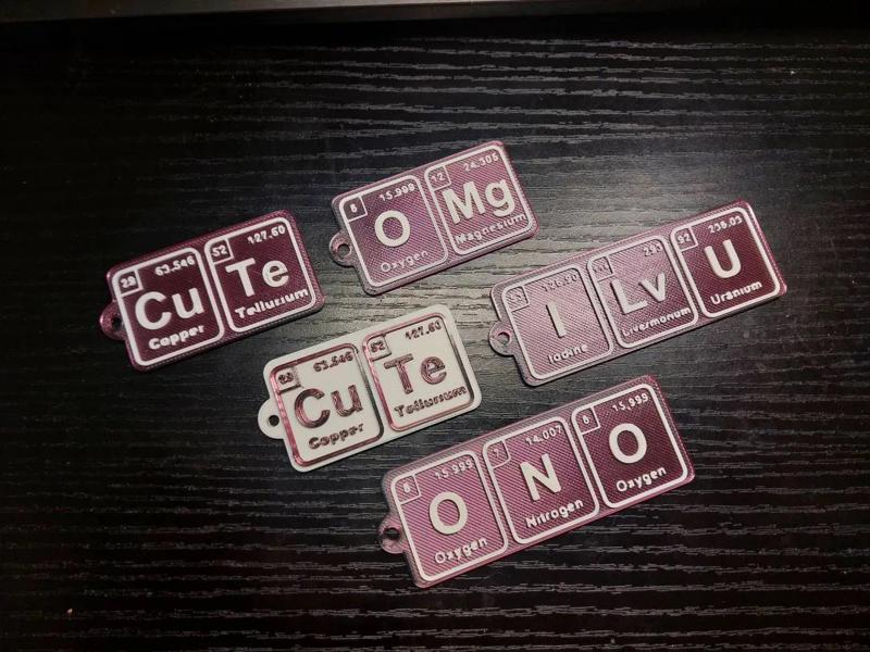 Chemical elements keychain