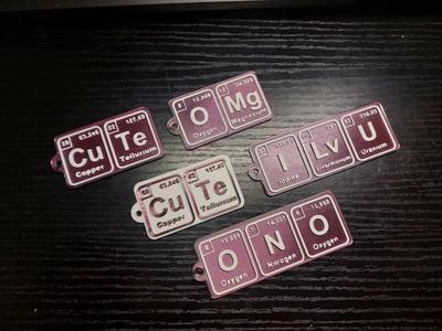 Chemical elements keychain