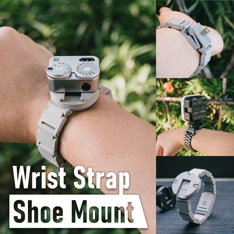 Wrist strap shoe mount with ratchet