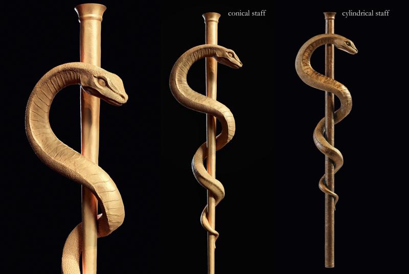 Medical symbol Asclepius 3d print model