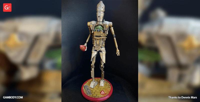 IG-12 with Grogu in Diorama 3D Printing Model | Assembly