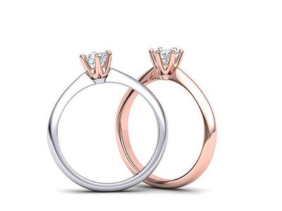 6 prong Solitaire Engagement ring  printable 3dmodel