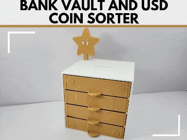Coin Sorter (USD) Vault Bank with Lockable Star
