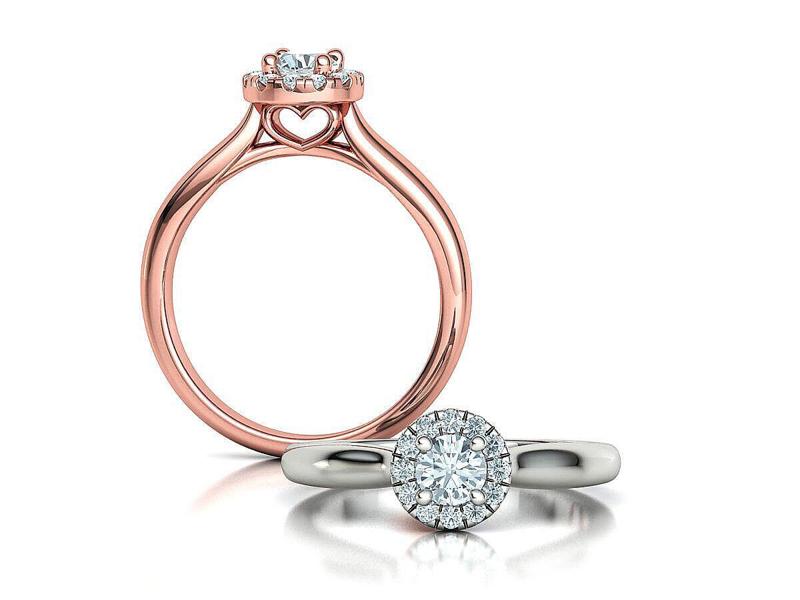 Round Halo Ring 4mm Stone Engagement Ring 30 pointer gem