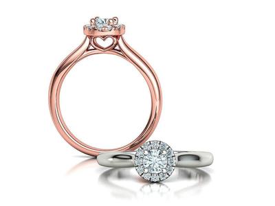 Round Halo Ring 4mm Stone Engagement Ring 30 pointer gem