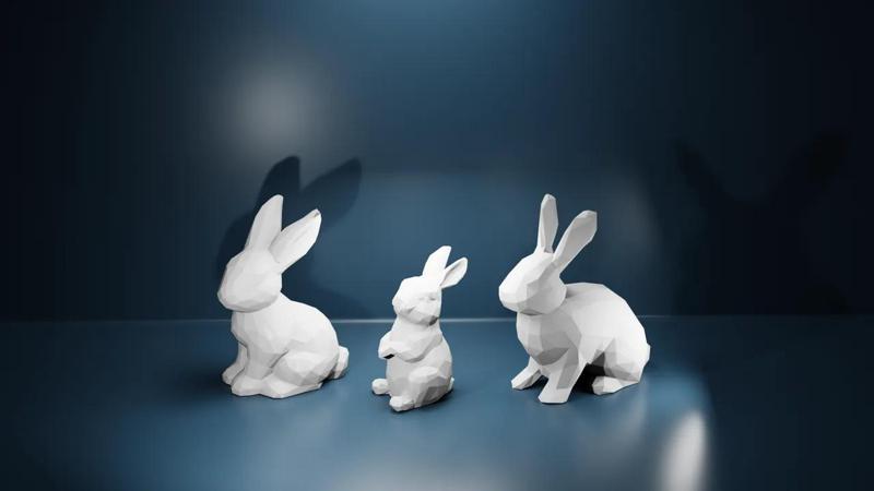 Low Poly Easter Bunnies