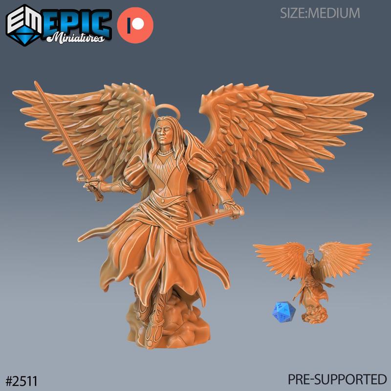 Angel Male Fighting / Angelic Soldier / Heavenly High Guardian / Winged Cloud Celestial