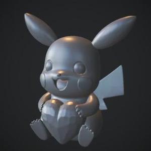 Adorable Electric Creature Holding a Heart – Cute 3D Printable Model for Valentine’s Day Gift