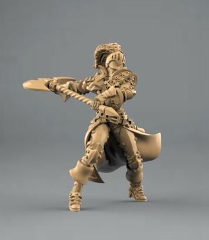 female paladin posed
