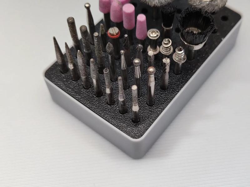 Rotary tool bit storage base (for 3mm diameter bits)