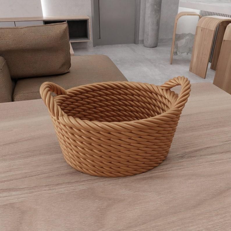 3D Wicker Mesh Basket 2 with Stl File & Mini Box, 3D Printing, Jewelry Dish, Wicker Decor, Gift for Girlfriend, Wicker Laundry Basket