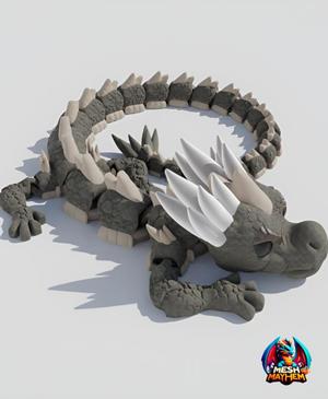 Articulated Print in Place Dragon Rockscale
