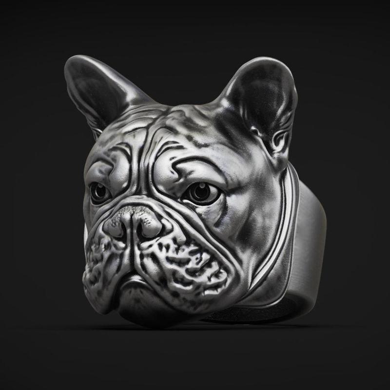 French Bulldog  Ring  3d model for 3d printing