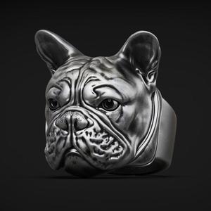 French Bulldog  Ring  3d model for 3d printing