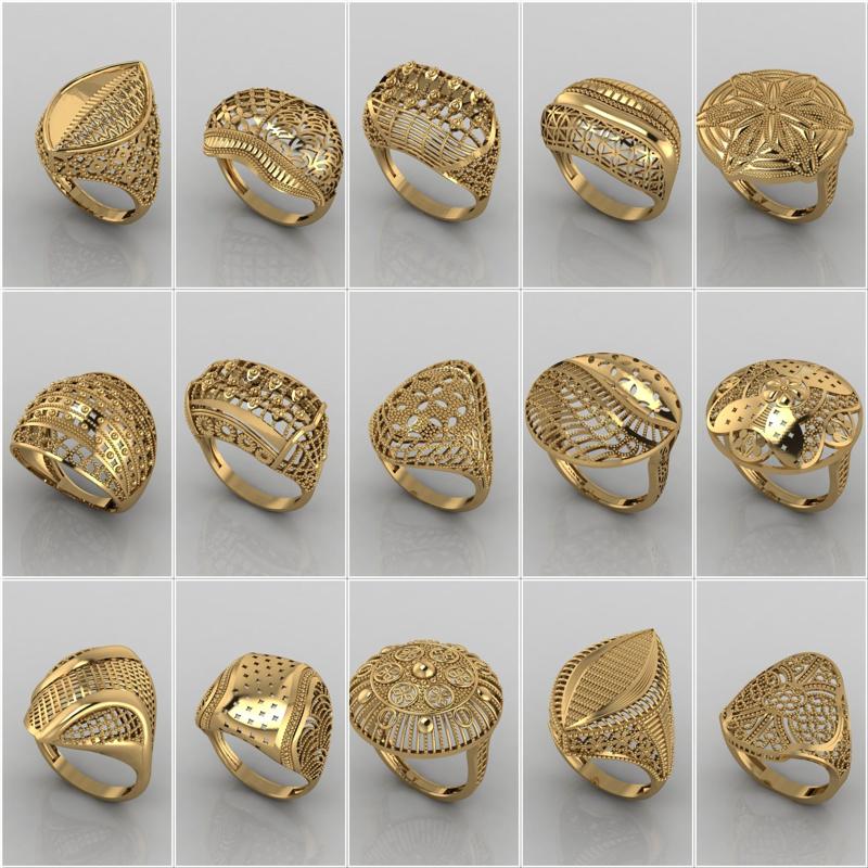74 Files - Women Ring Womens Rings Plain Models STL  3D Model Collection